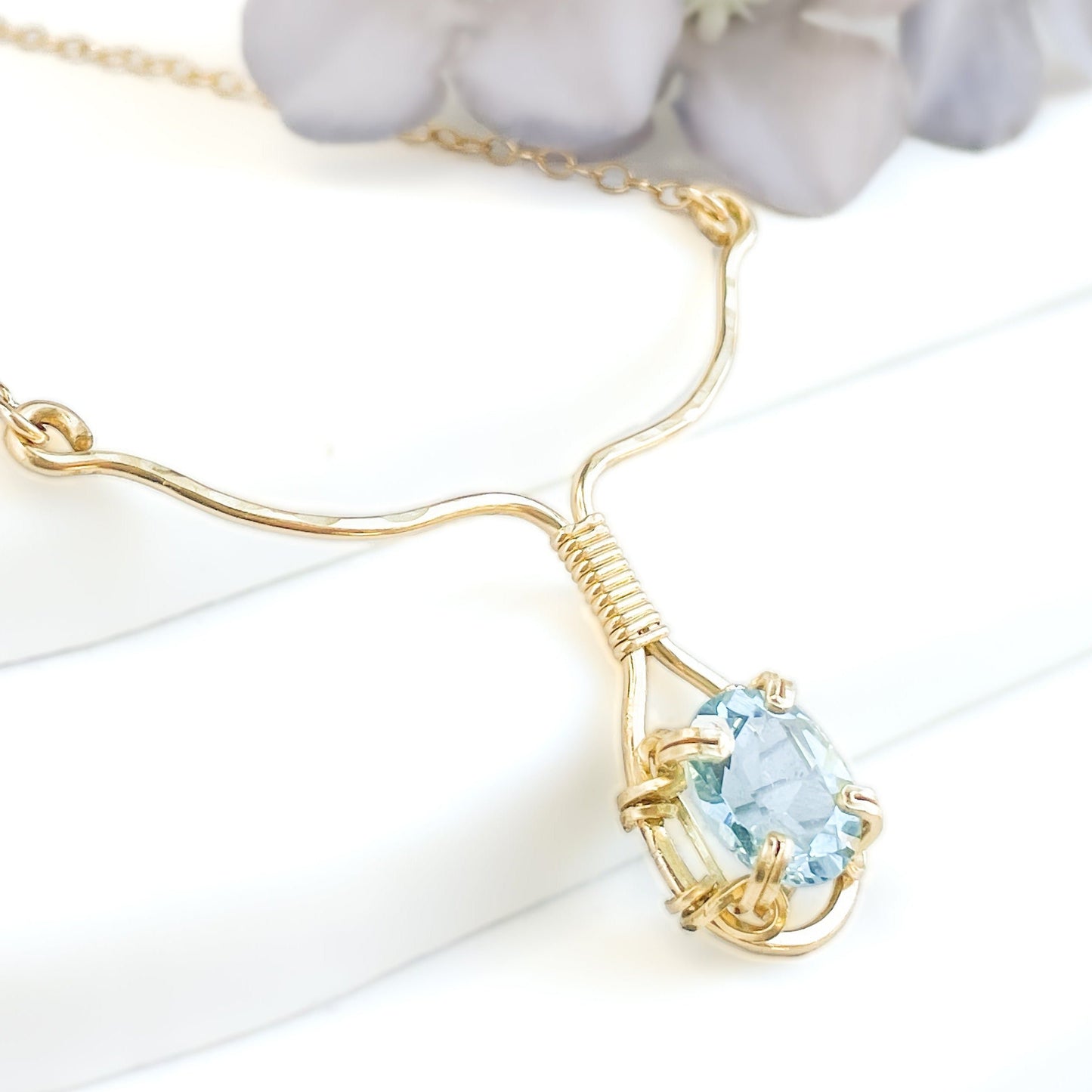 Sky Blue Topaz Y Necklace