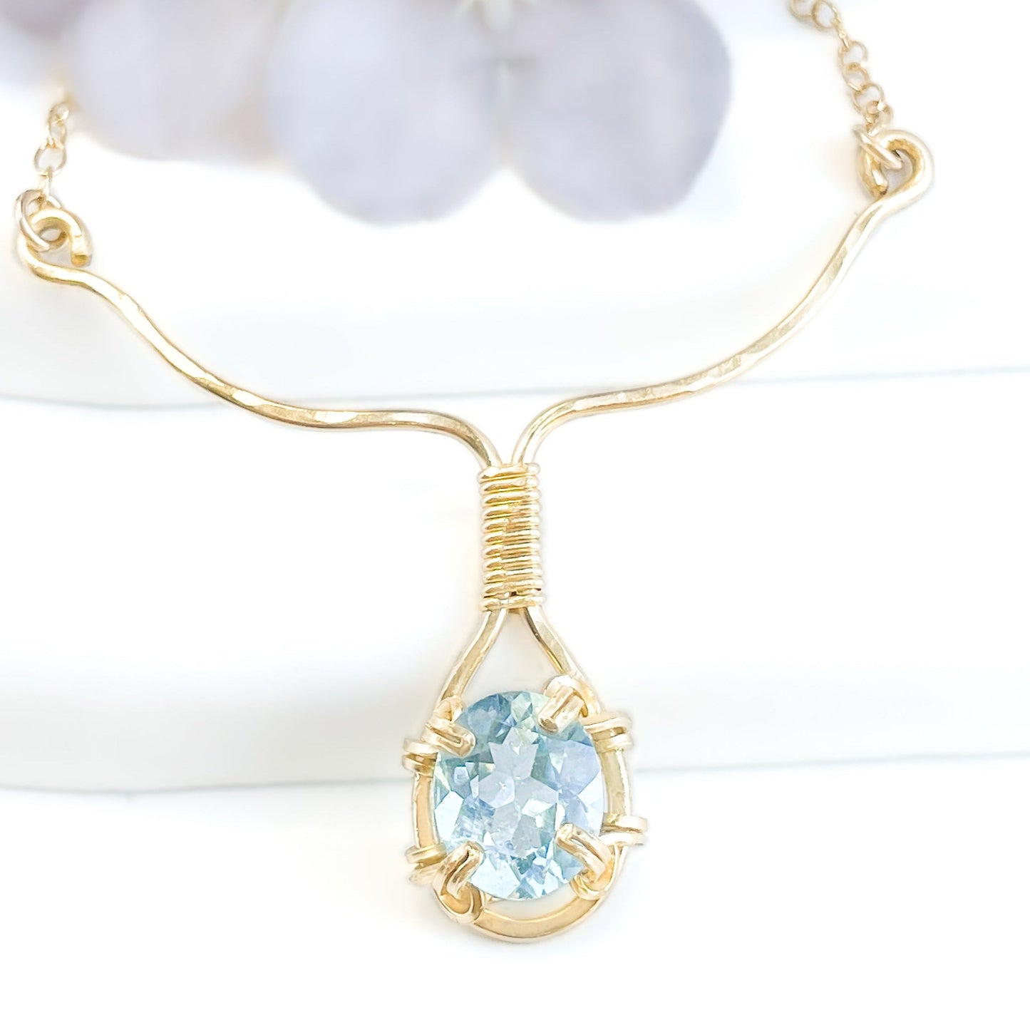 Sky Blue Topaz Y Necklace