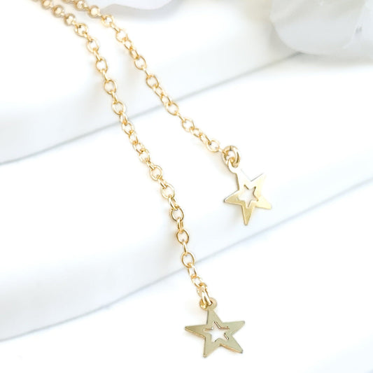 Gold Star Lariat Necklace