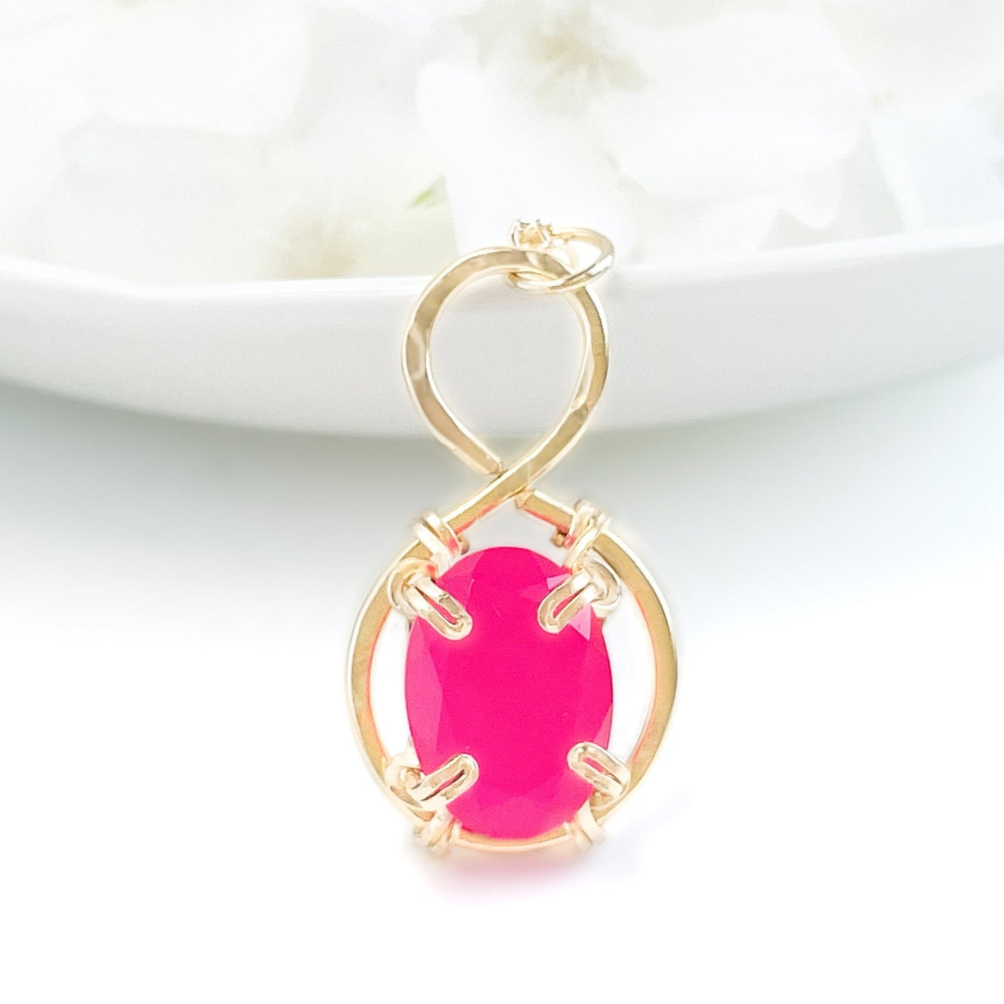 Pink Chalcedony Pendant Necklace