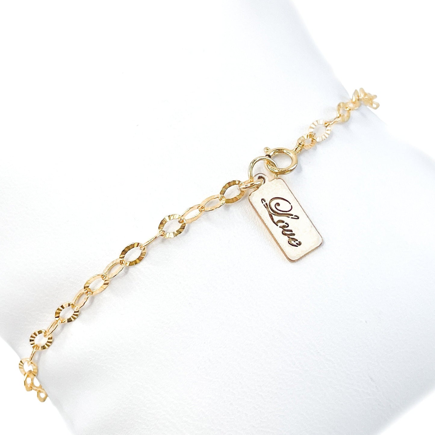 Gold Dainty Love Charm Bracelet