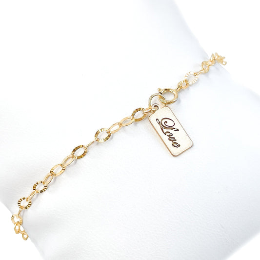 Gold Dainty Love Charm Bracelet