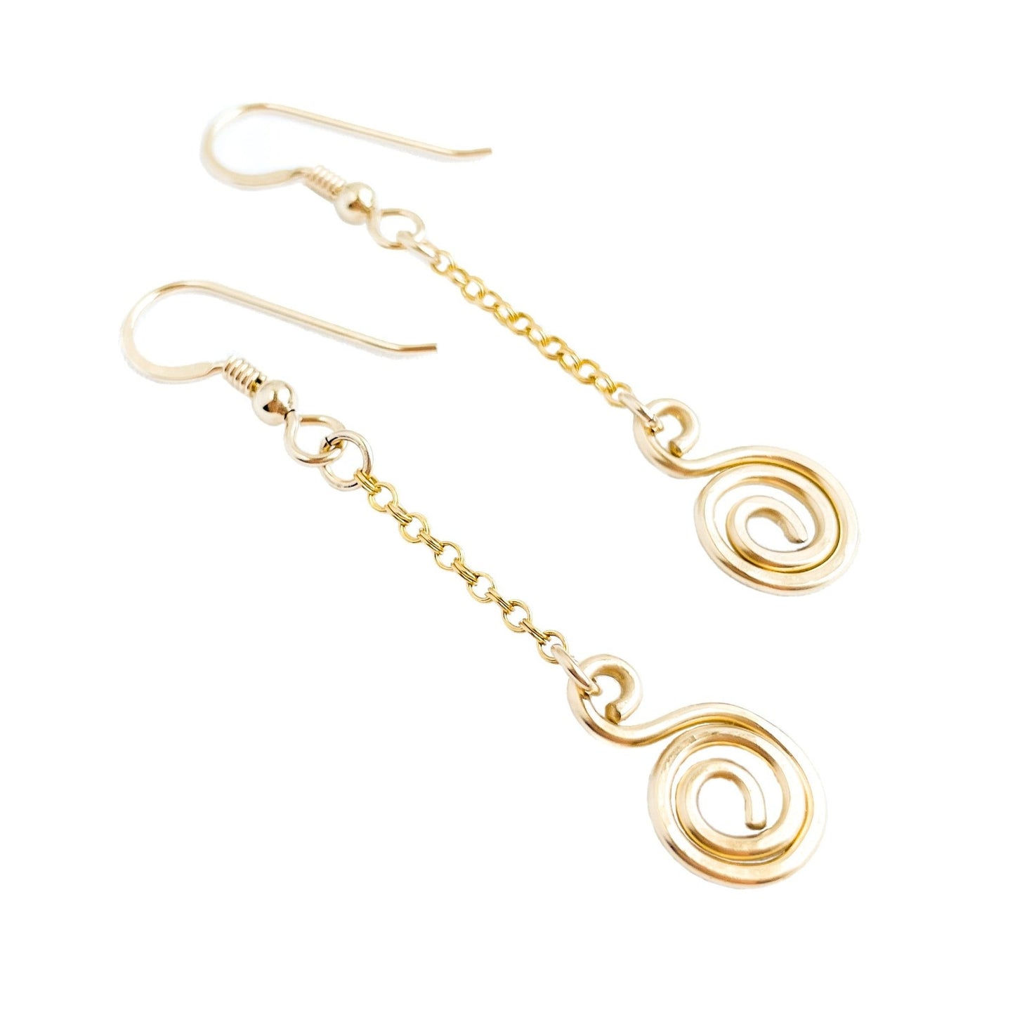 Gold Tiny Swirl Dangle Earrings