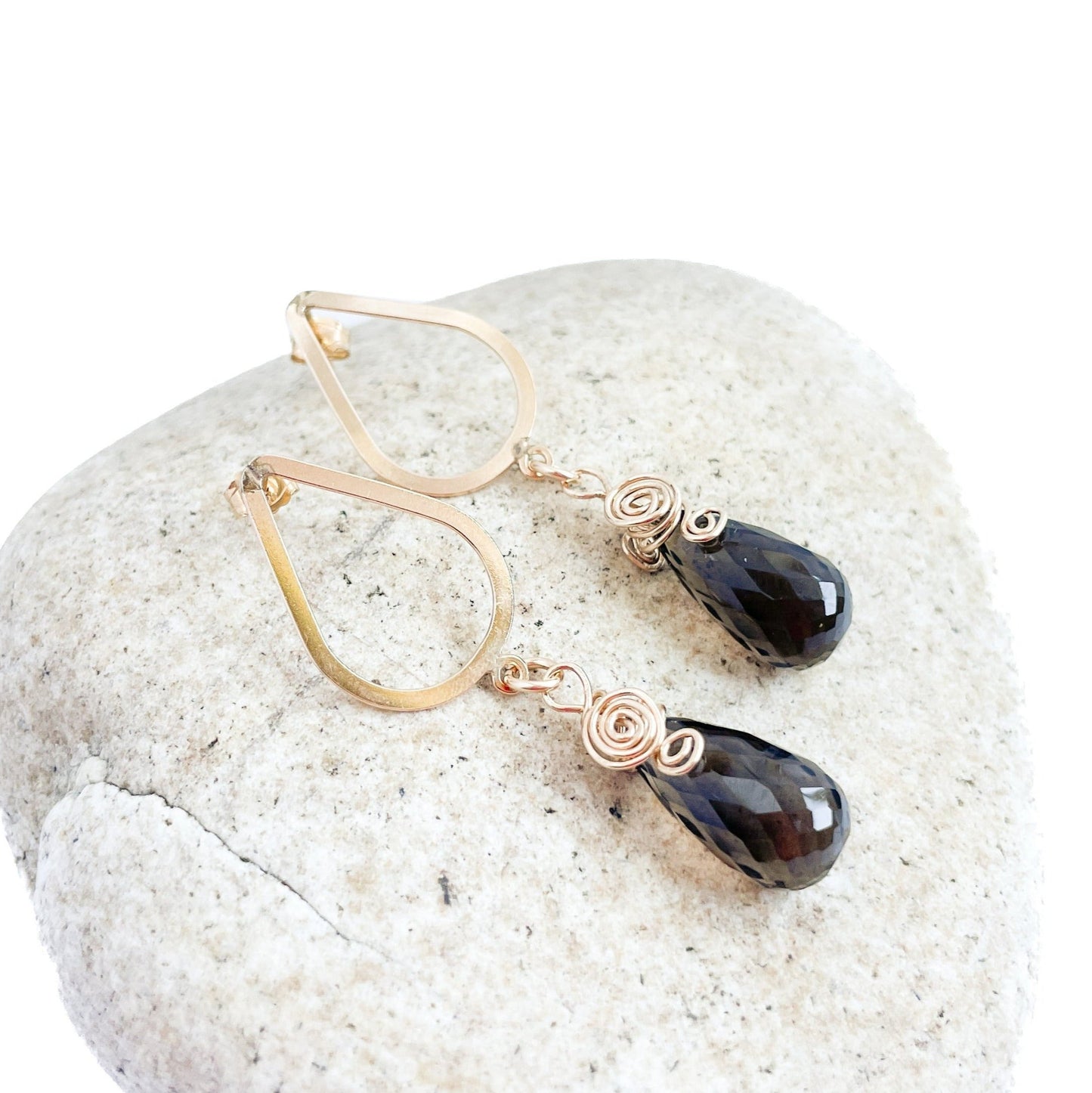 Smoky Quartz Briolette Earrings