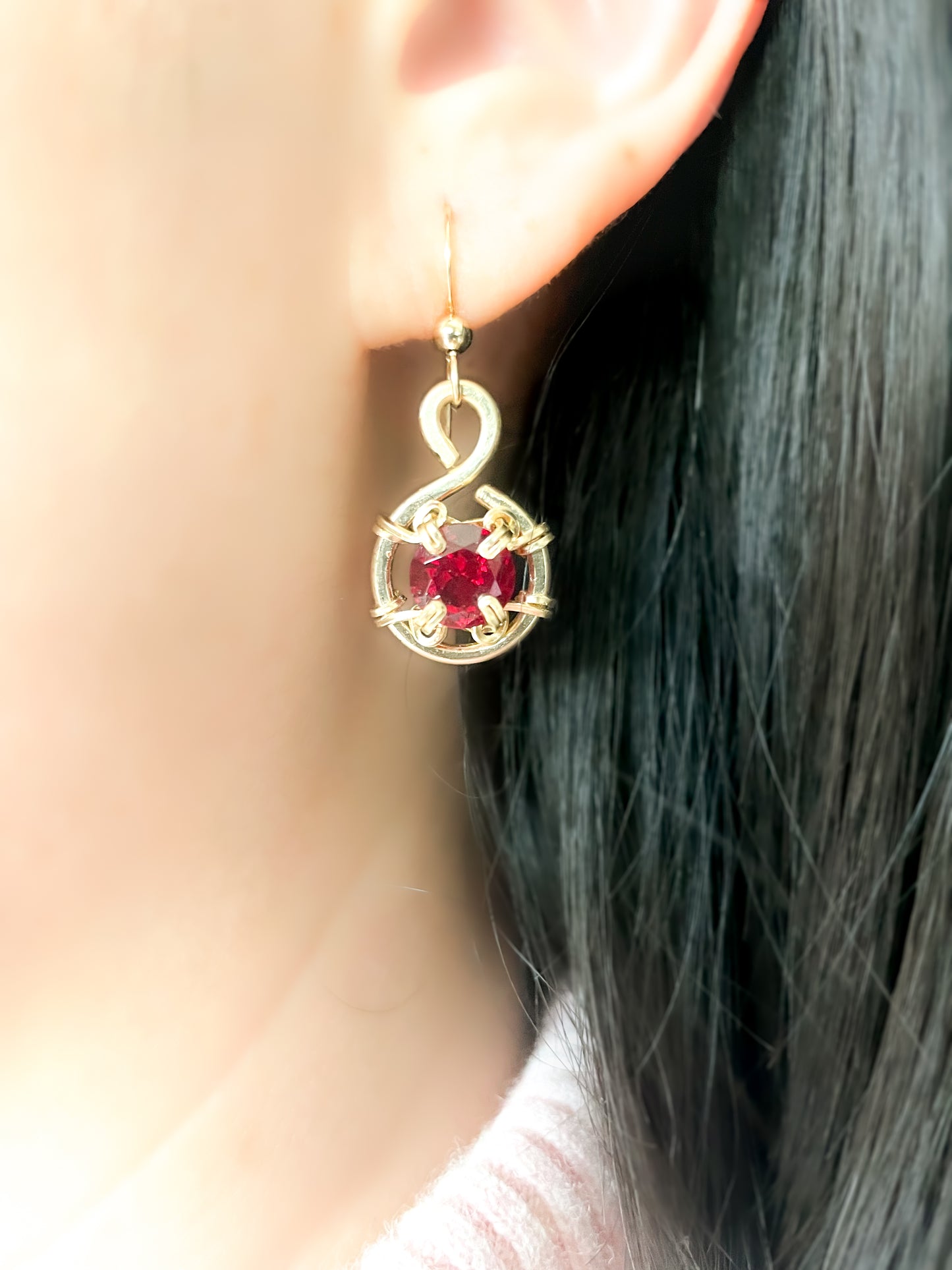 Garnet Classic Earrings - Simulated