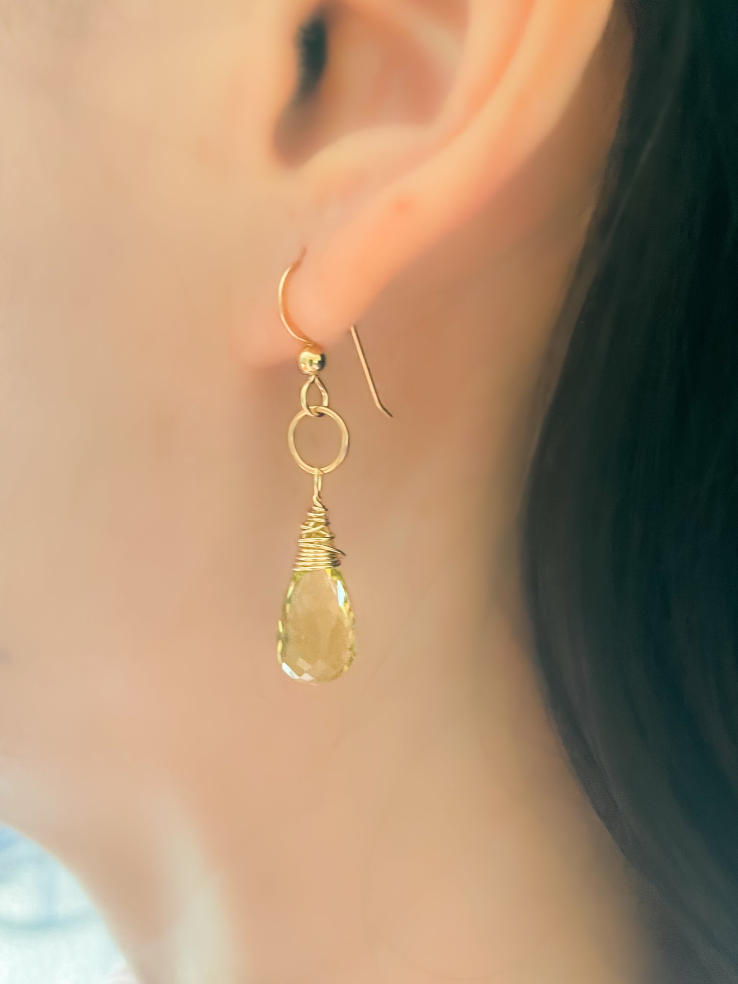 Lemon Quartz Briolette Earrings