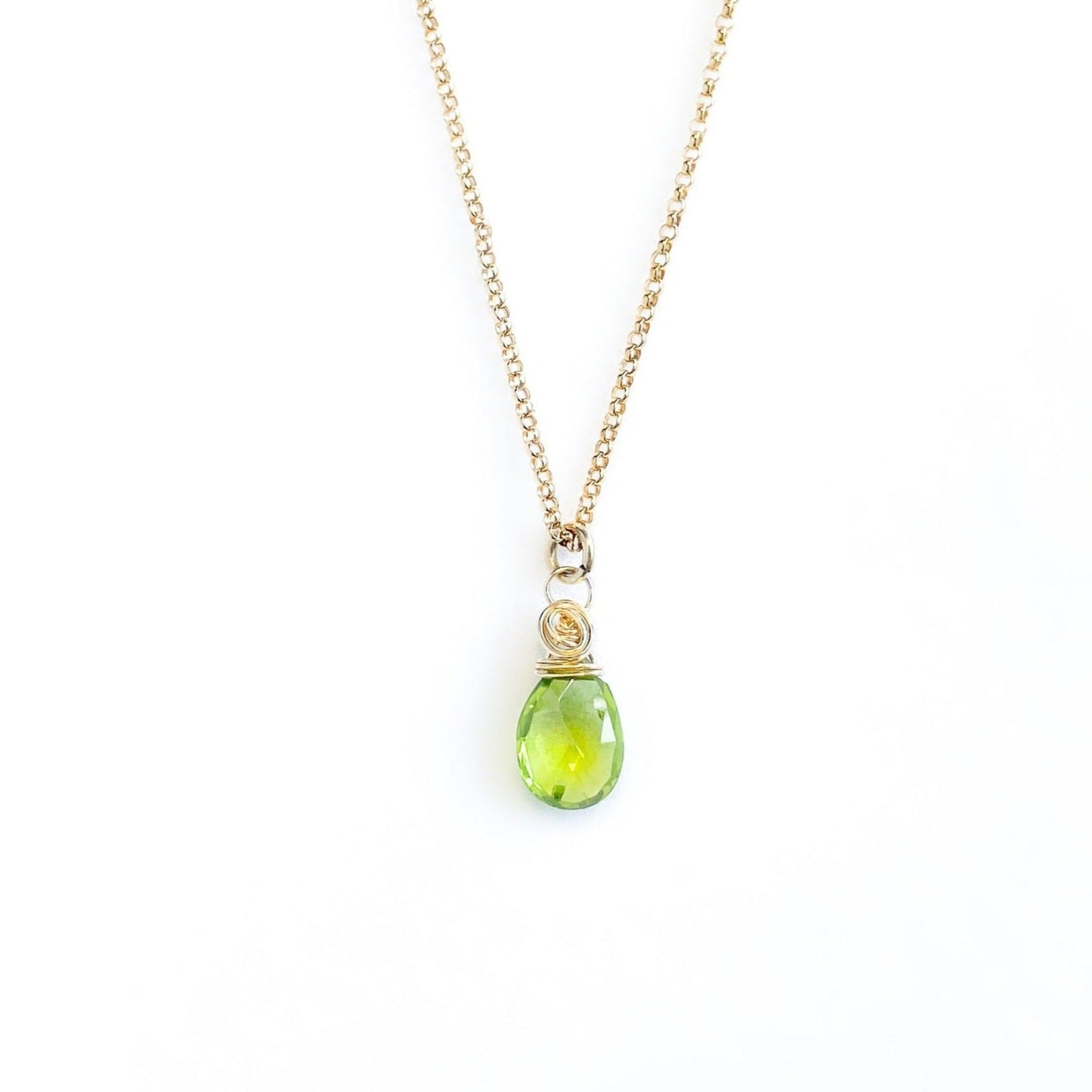 Peridot Tiny Pendant Necklace