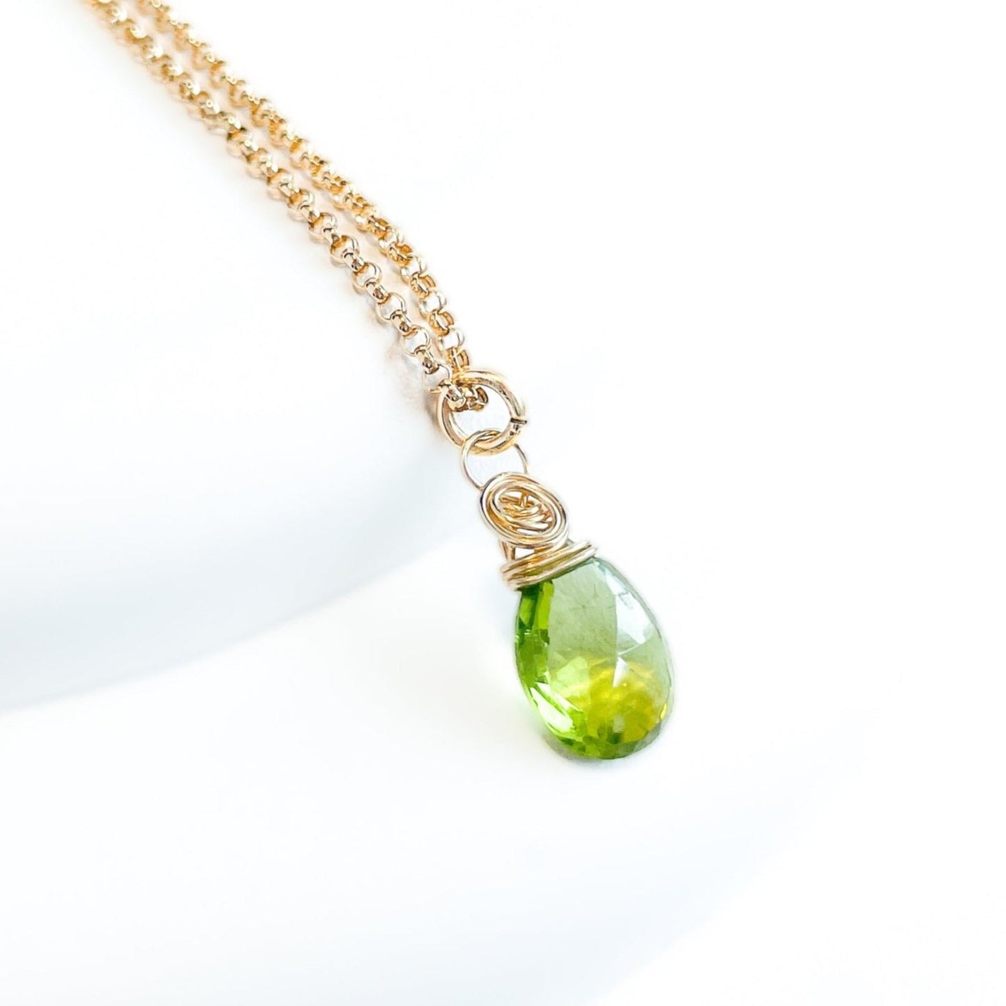 Peridot Tiny Pendant Necklace