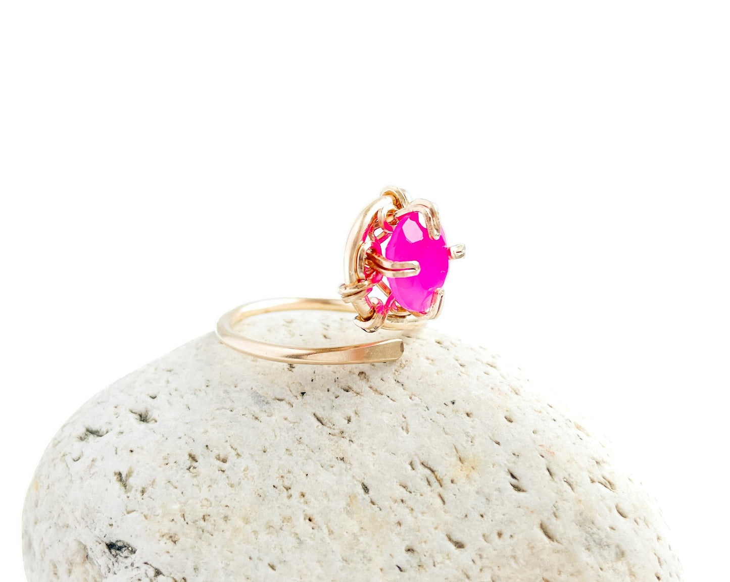 Pink Chalcedony Swirl Ring