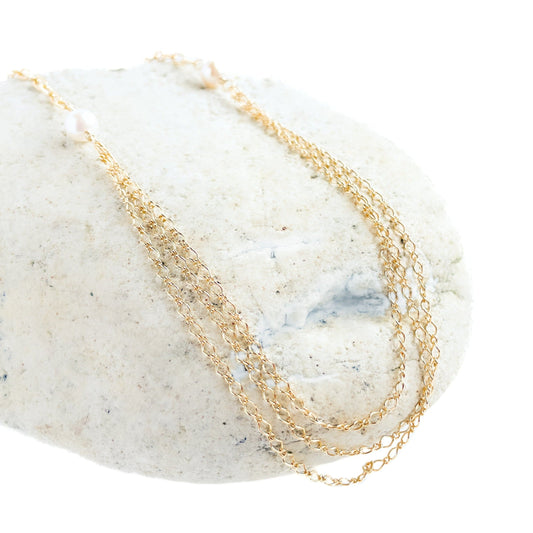 Gold Three Chain Necklace