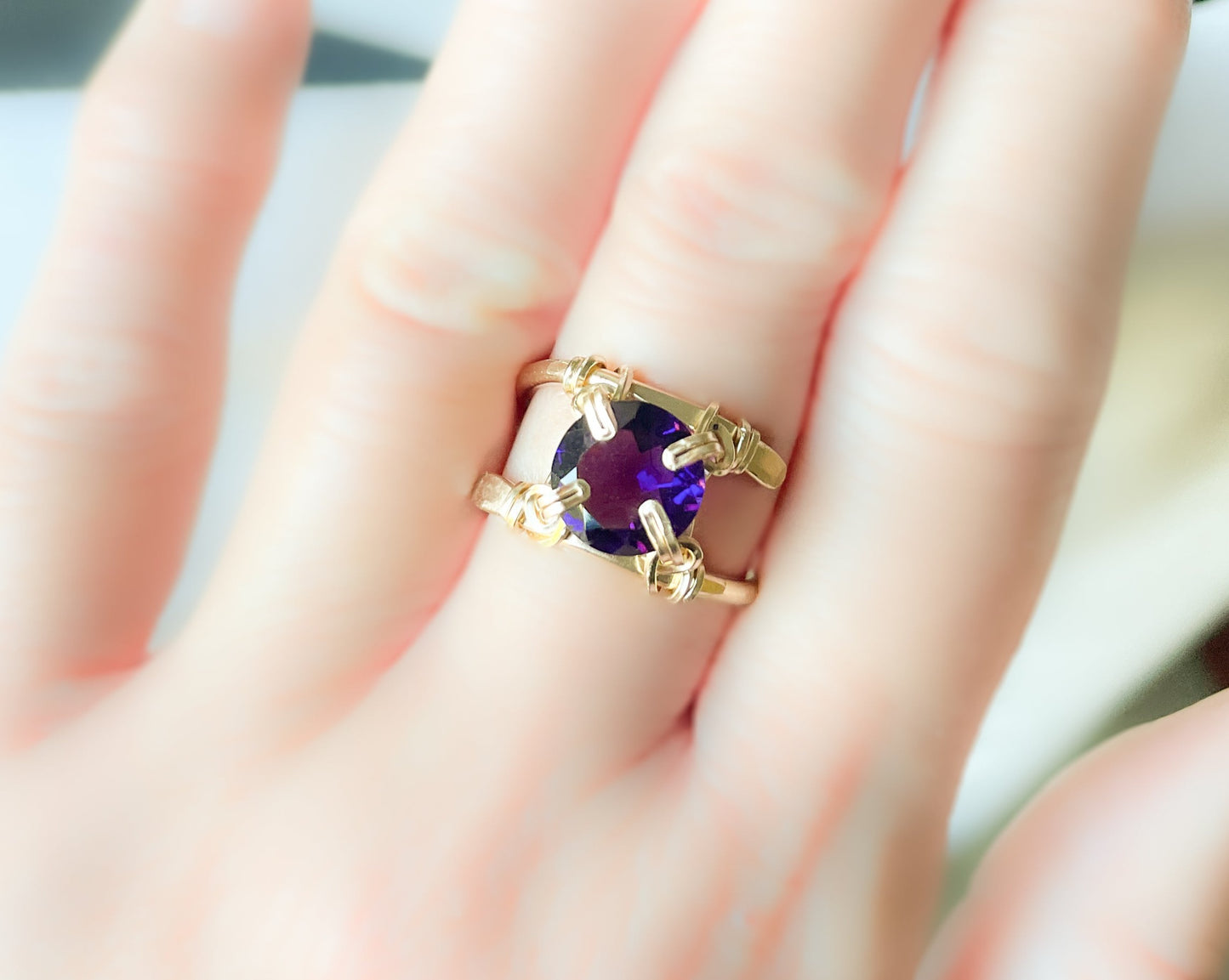 Purple African Amethyst Ring