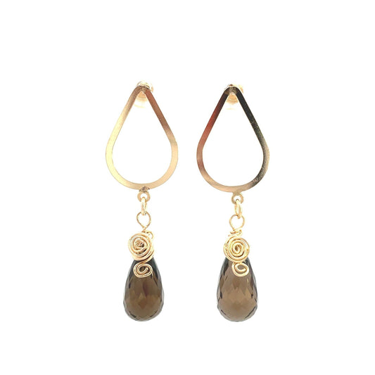 Smoky Quartz Briolette Earrings