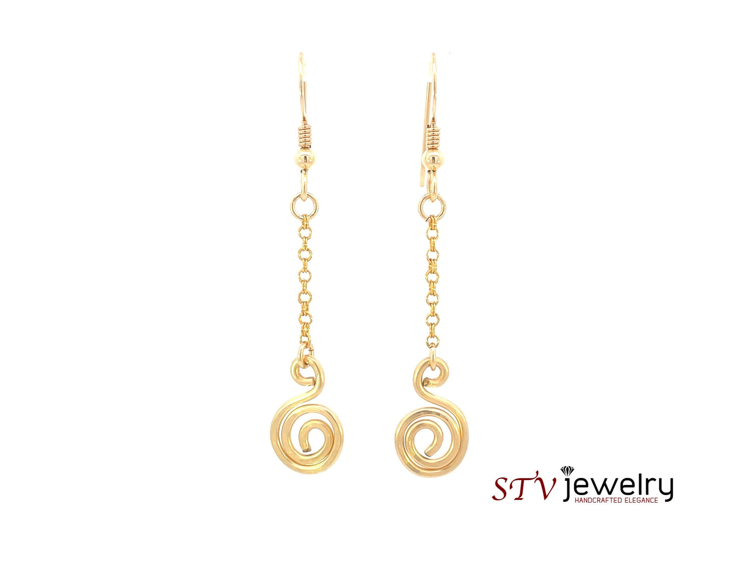 Gold Tiny Swirl Dangle Earrings